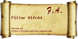 Füller Alfréd névjegykártya